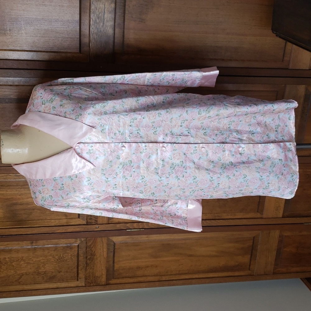 Etienne Vintage Sateen Floral Nightgown Sz S